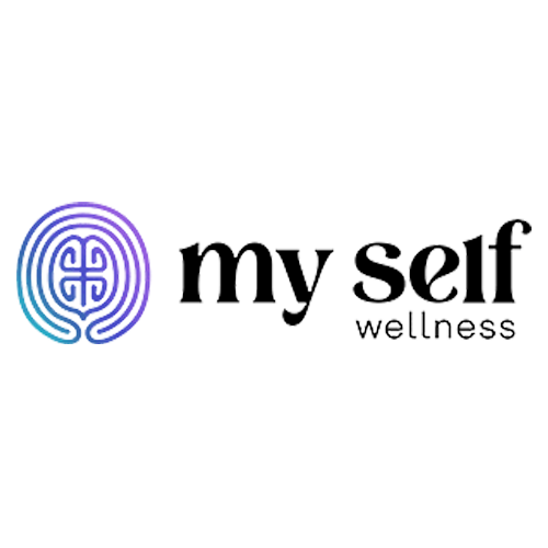 Logo featuring 'my self wellness' with a stylized symbol.