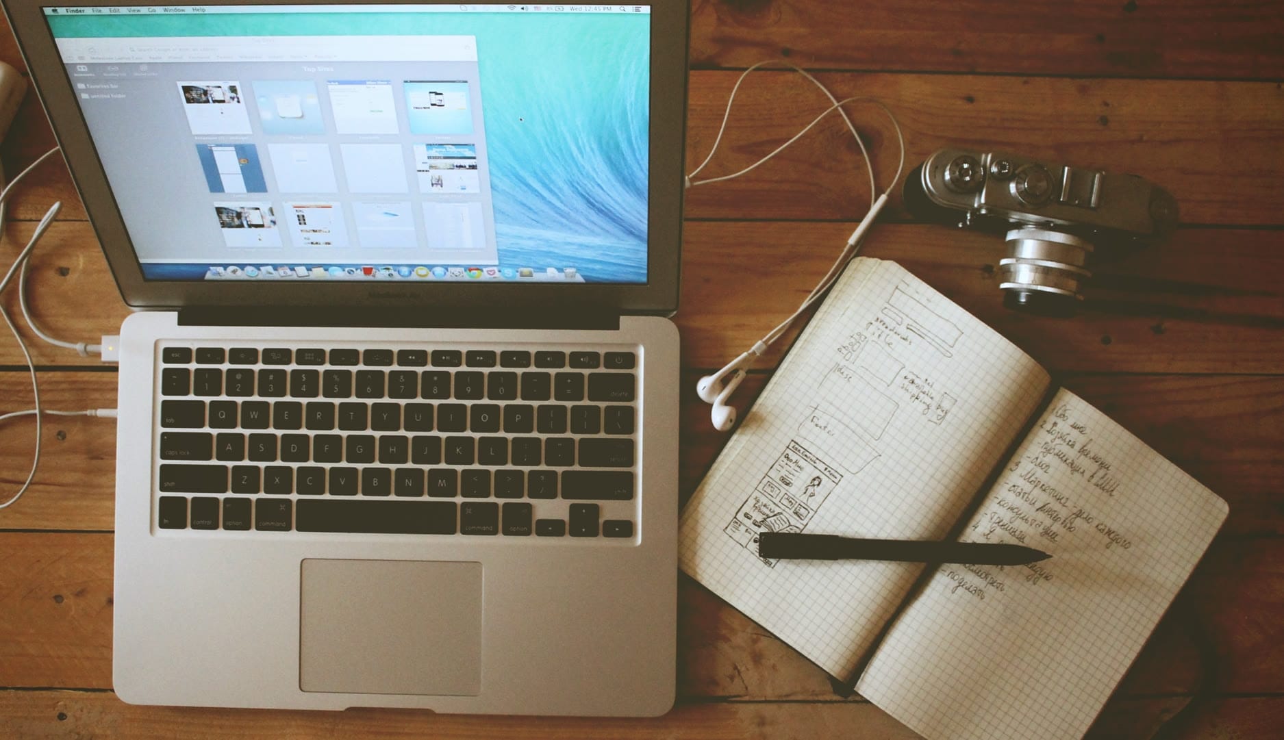 Featured image showcasing a professional at a desk, analyzing digital content on a laptop, with graphics illustrating content strategy and growth metrics.