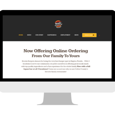 Website homepage promoting online ordering for a restaurant in Naples, Florida.