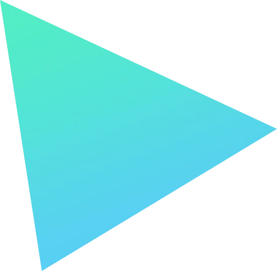 A gradient triangle with a smooth transition from teal to light blue.